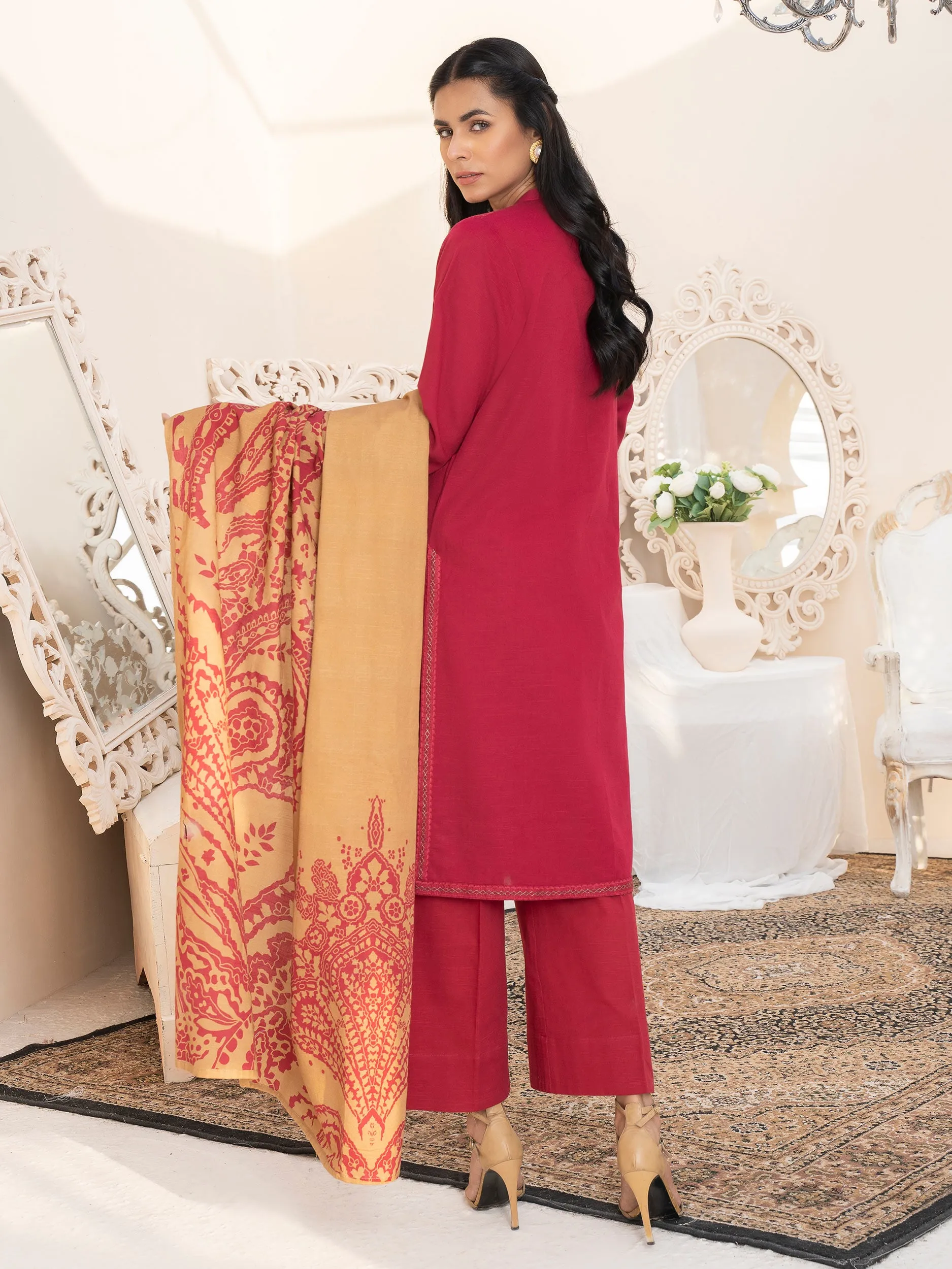 2 Piece Embroidered Khaddar Suit