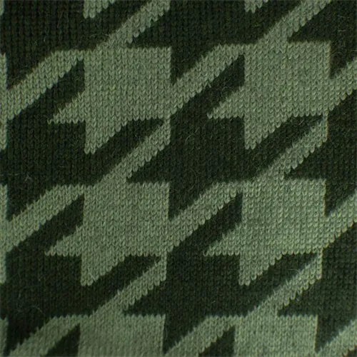 3 YD PC-Army/Olive Green Wool Blend Houndstooth Sweater Knit Fabric