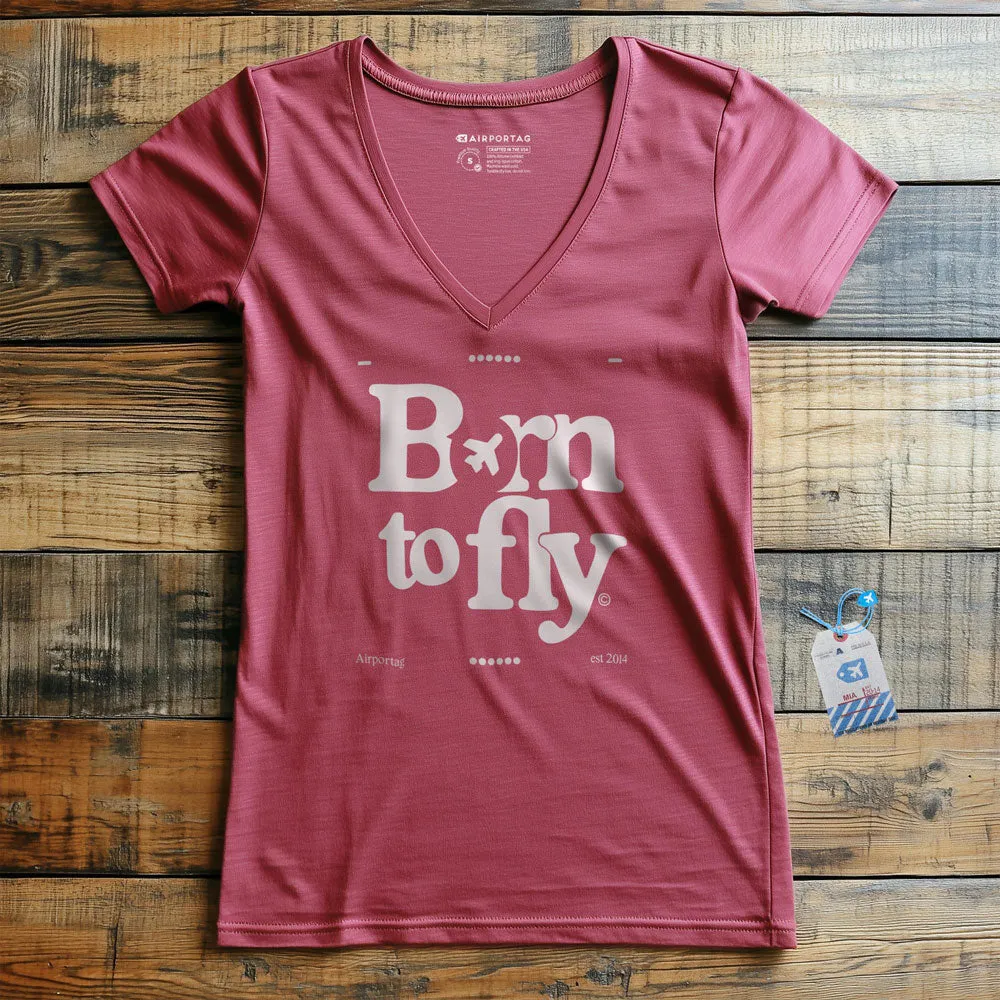 Born To Fly - Women's V-Neck T-Shirt