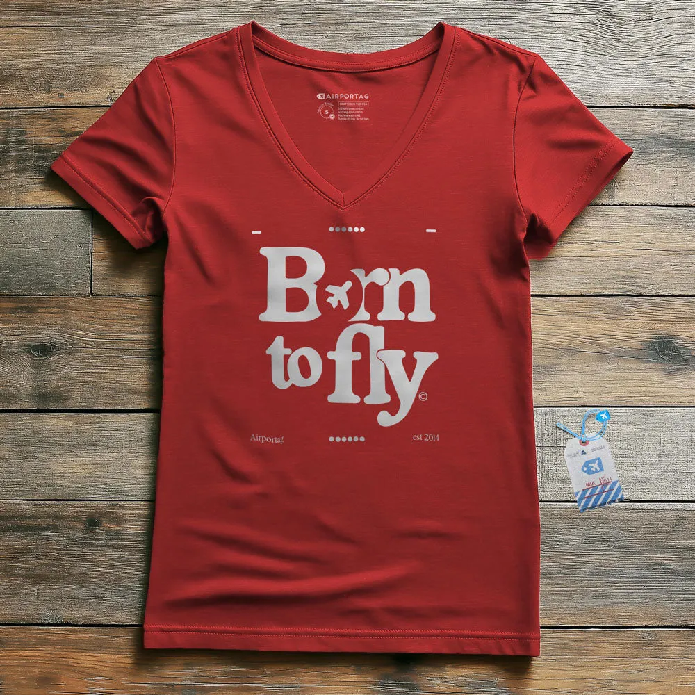 Born To Fly - Women's V-Neck T-Shirt