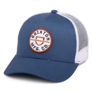 Brixton Hats Crest NetPlus MP Trucker Cap - Slate Blue-White