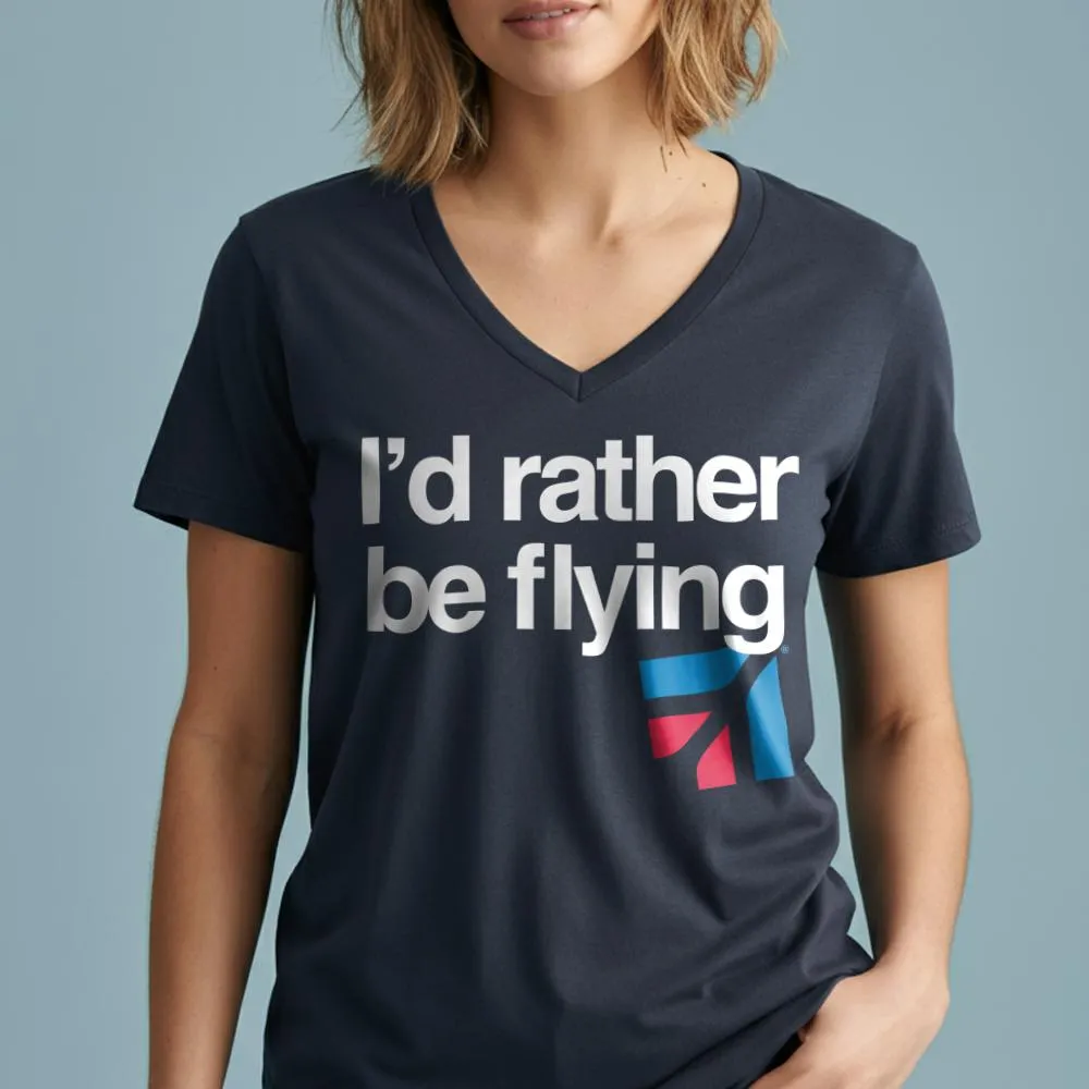 Cessna Rather be Flying - Women's V-Neck T-Shirt