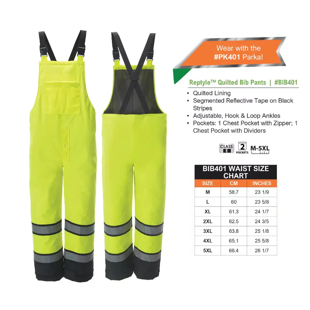 Cordova Reptyle Quilted Bib Waterproof Lime Pants Class E - BIB401