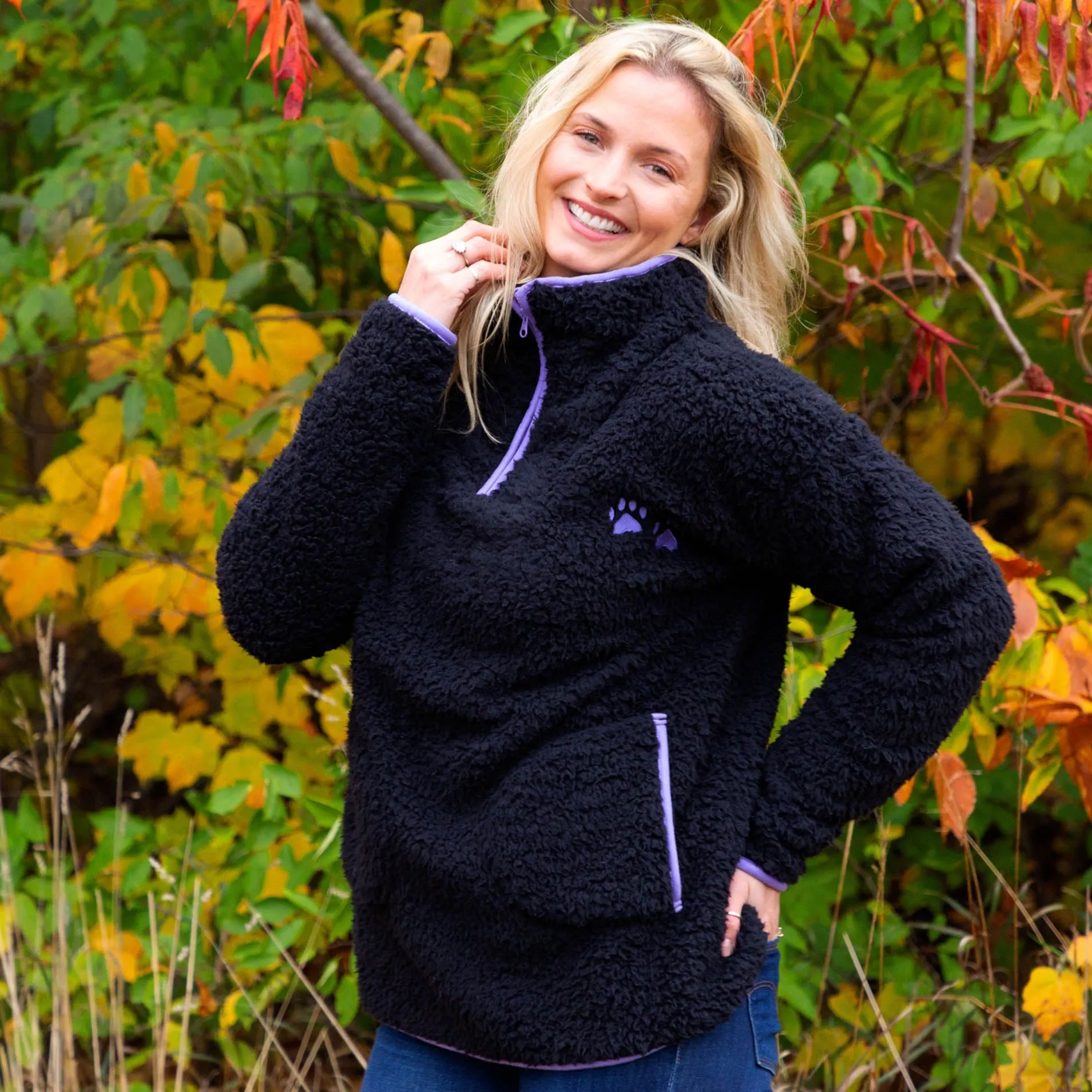 Cozy Paw Plush Sherpa Fleece Pullover