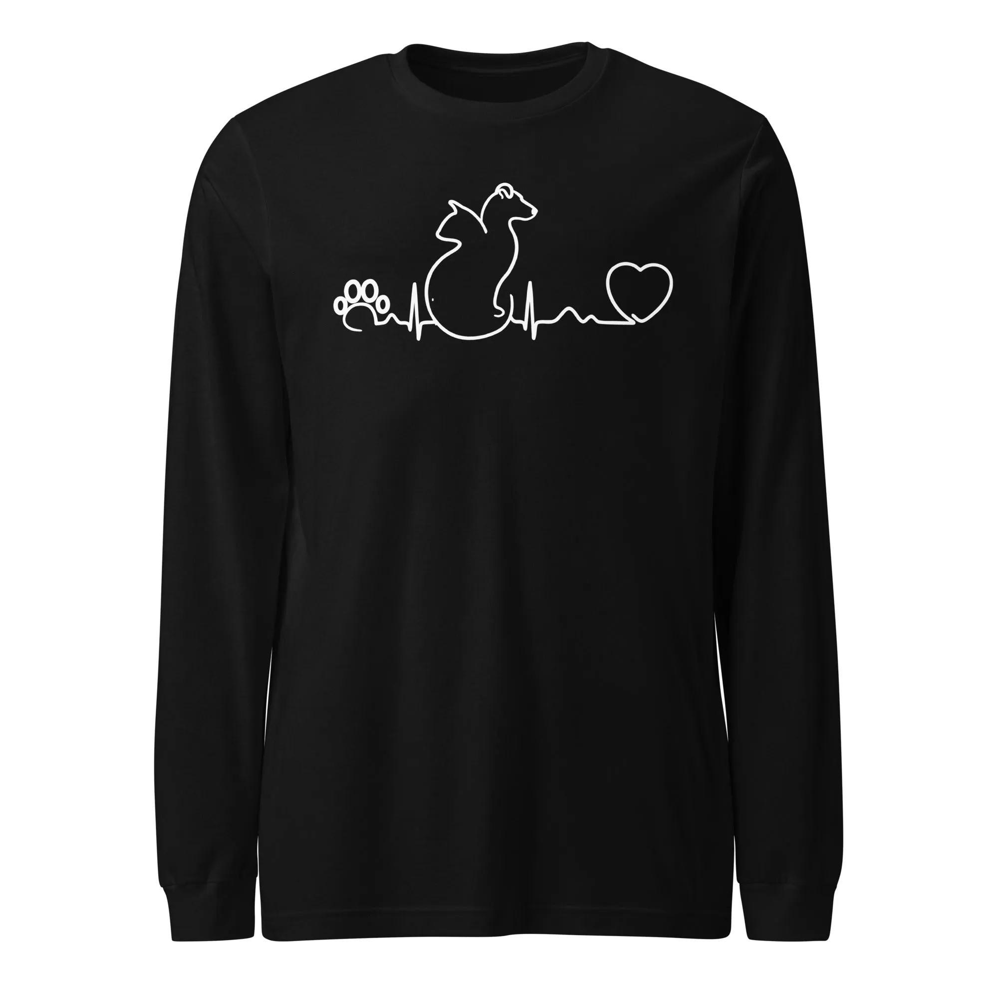 Dog and cat heartbeat Unisex Long Sleeve Tee