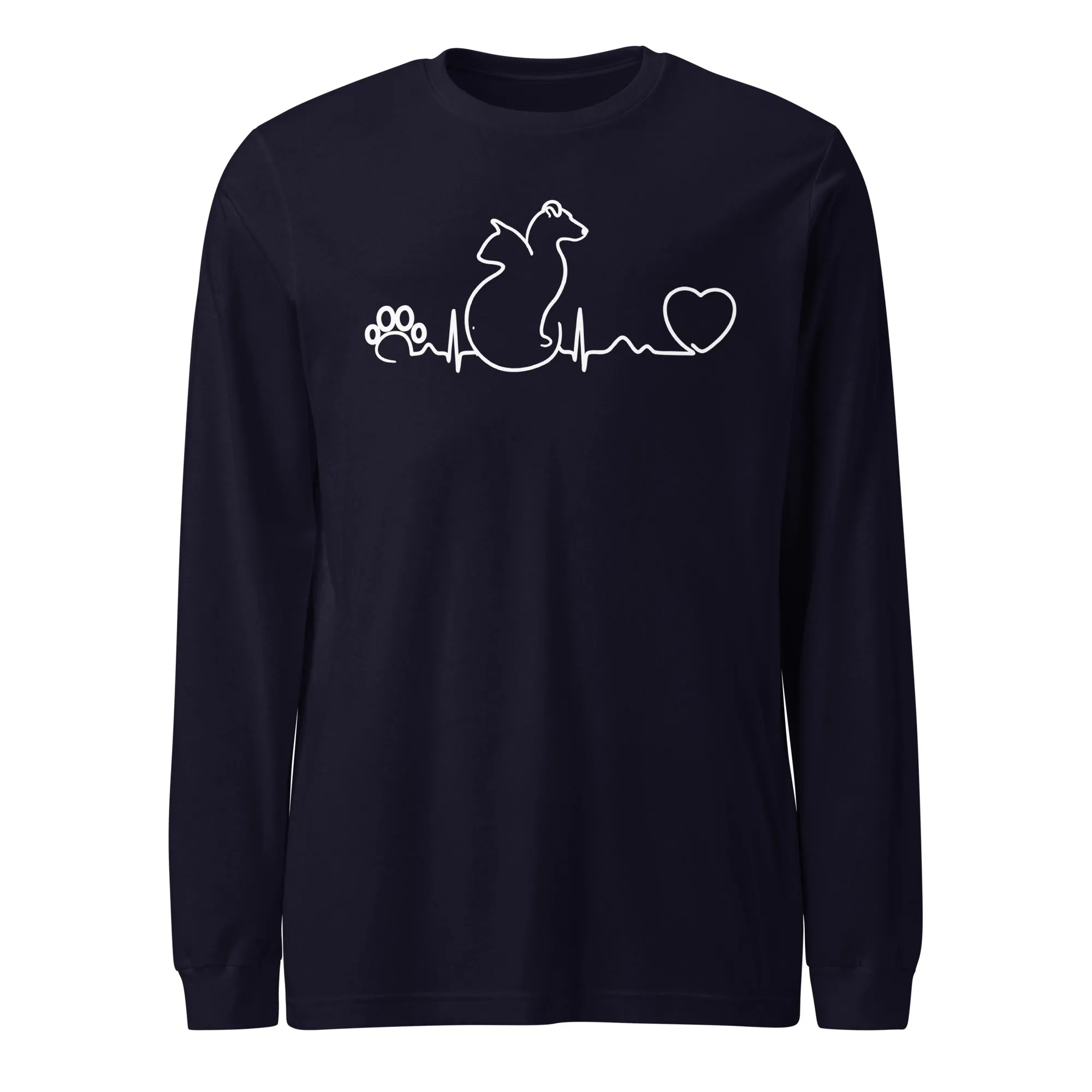 Dog and cat heartbeat Unisex Long Sleeve Tee