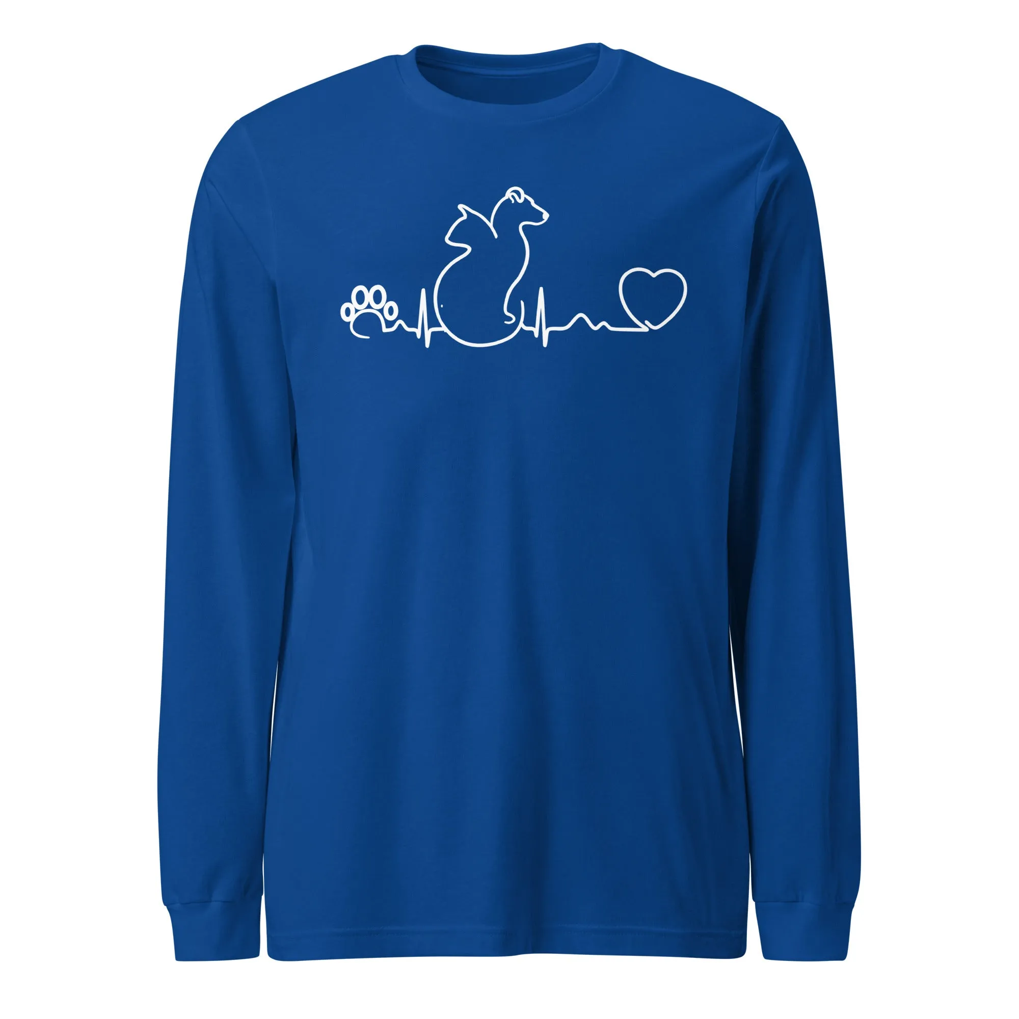 Dog and cat heartbeat Unisex Long Sleeve Tee