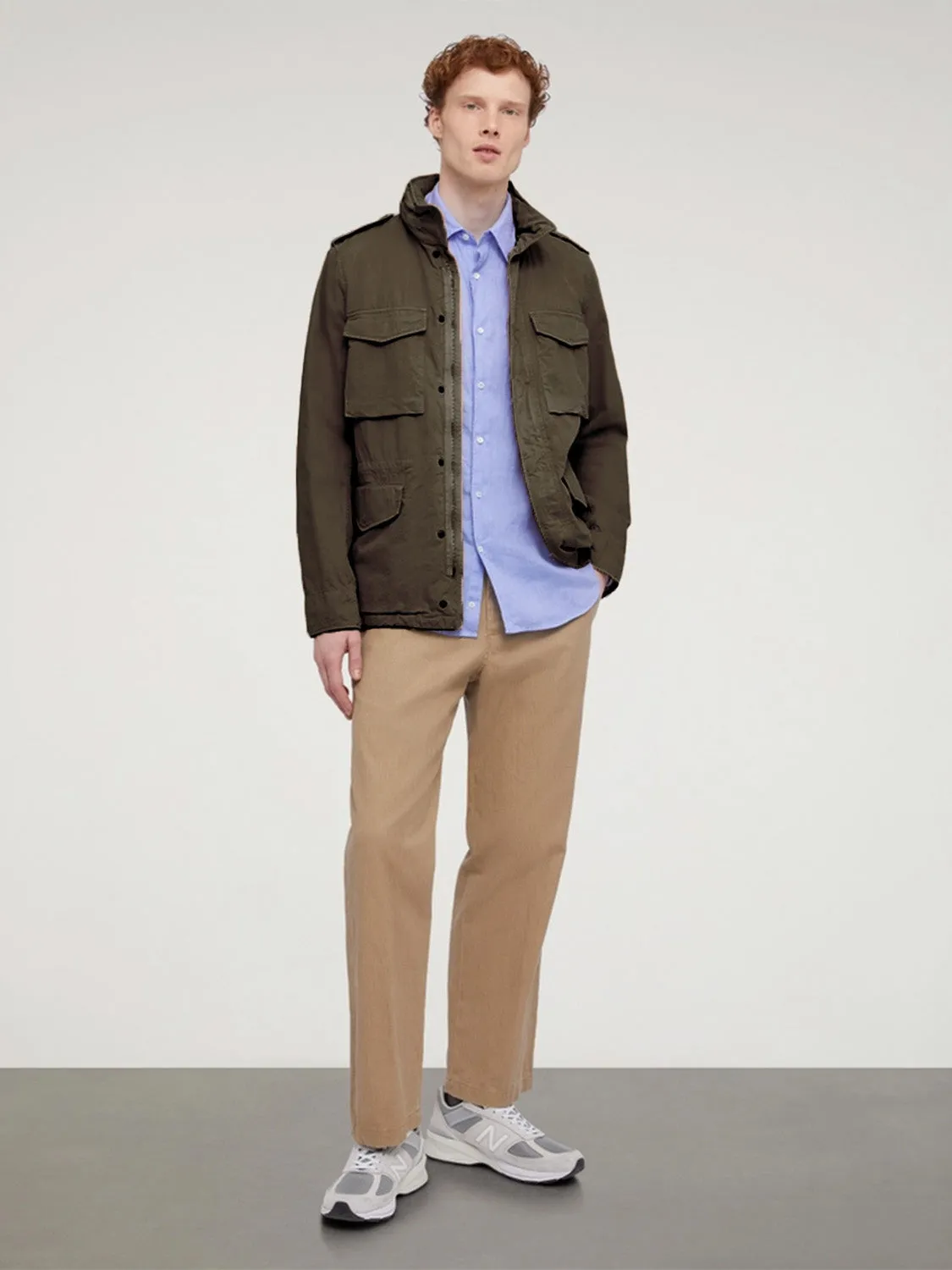 Gabardine Mini Field Jacket Khaki