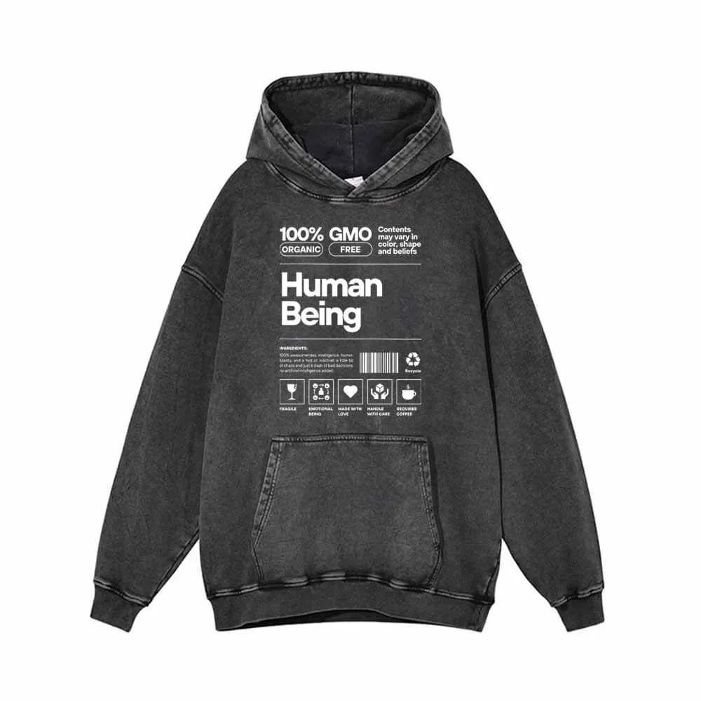 Human Being Vintage Washed Hoodie