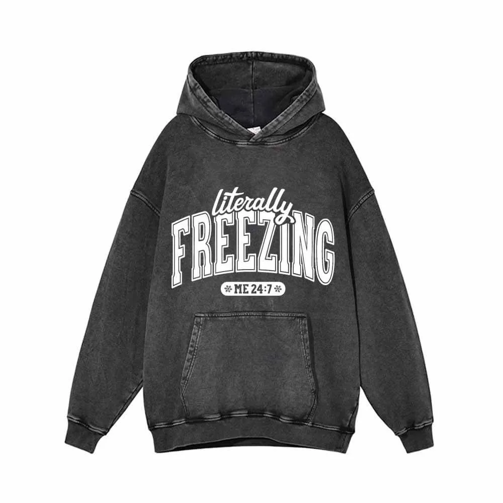 Literally Freezing Vintage Washed Hoodie