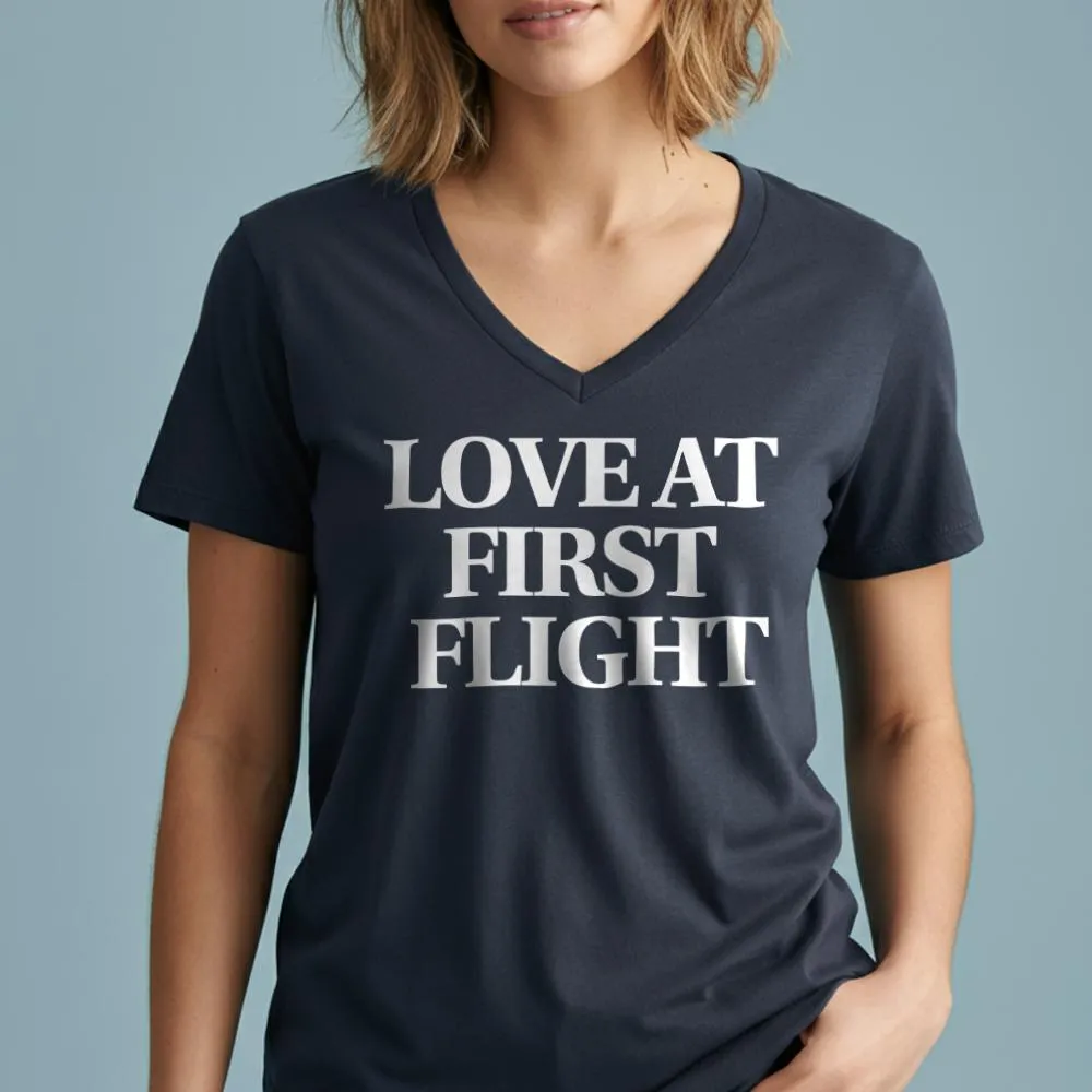 Love At First Flight - Women's V-Neck T-Shirt