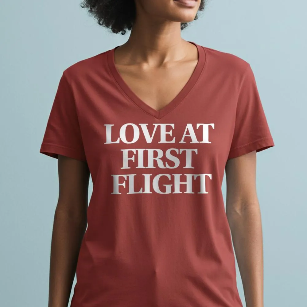 Love At First Flight - Women's V-Neck T-Shirt