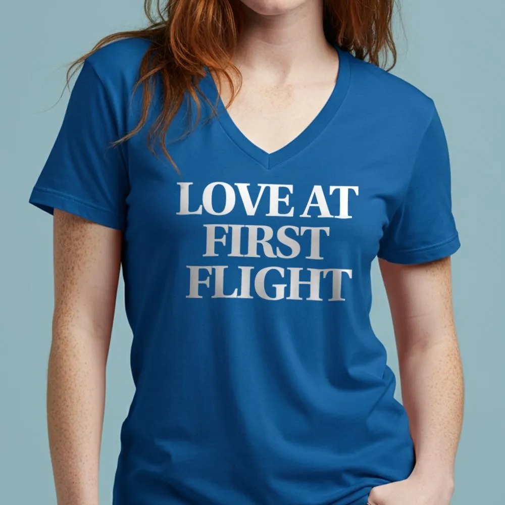 Love At First Flight - Women's V-Neck T-Shirt