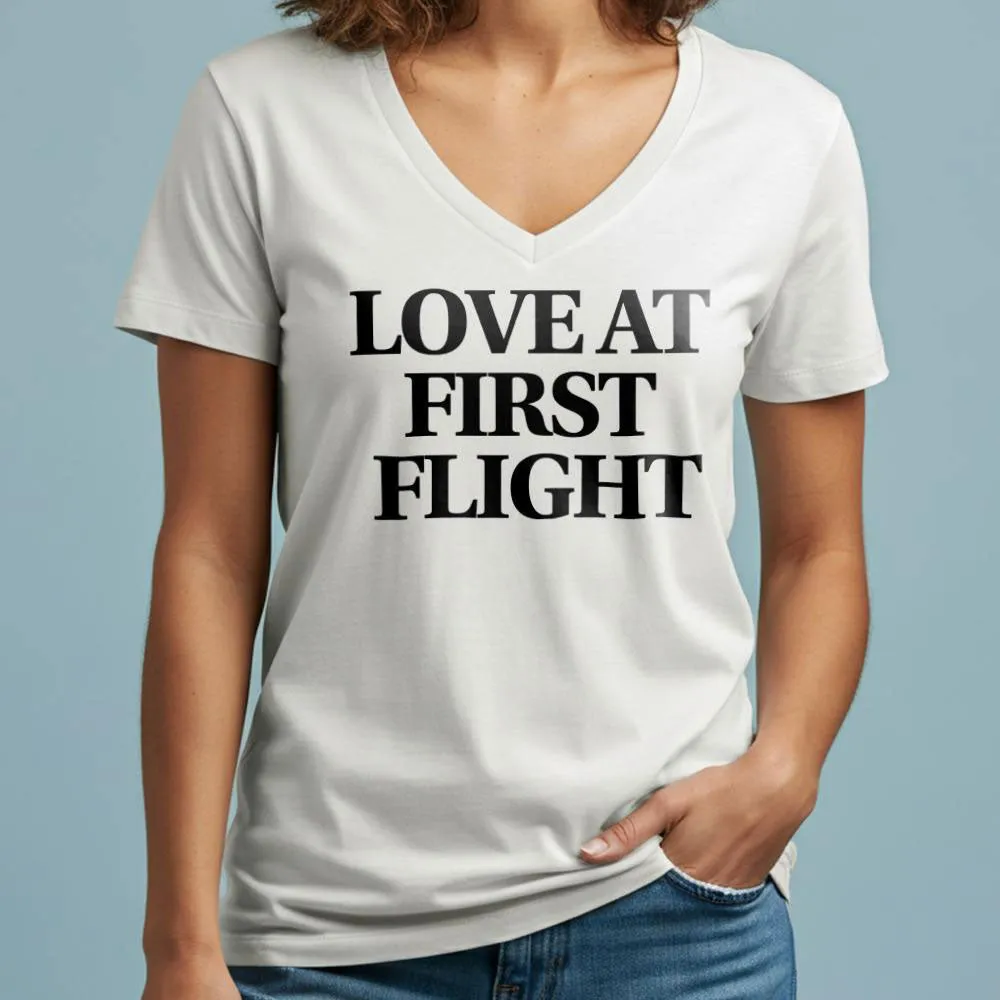 Love At First Flight - Women's V-Neck T-Shirt