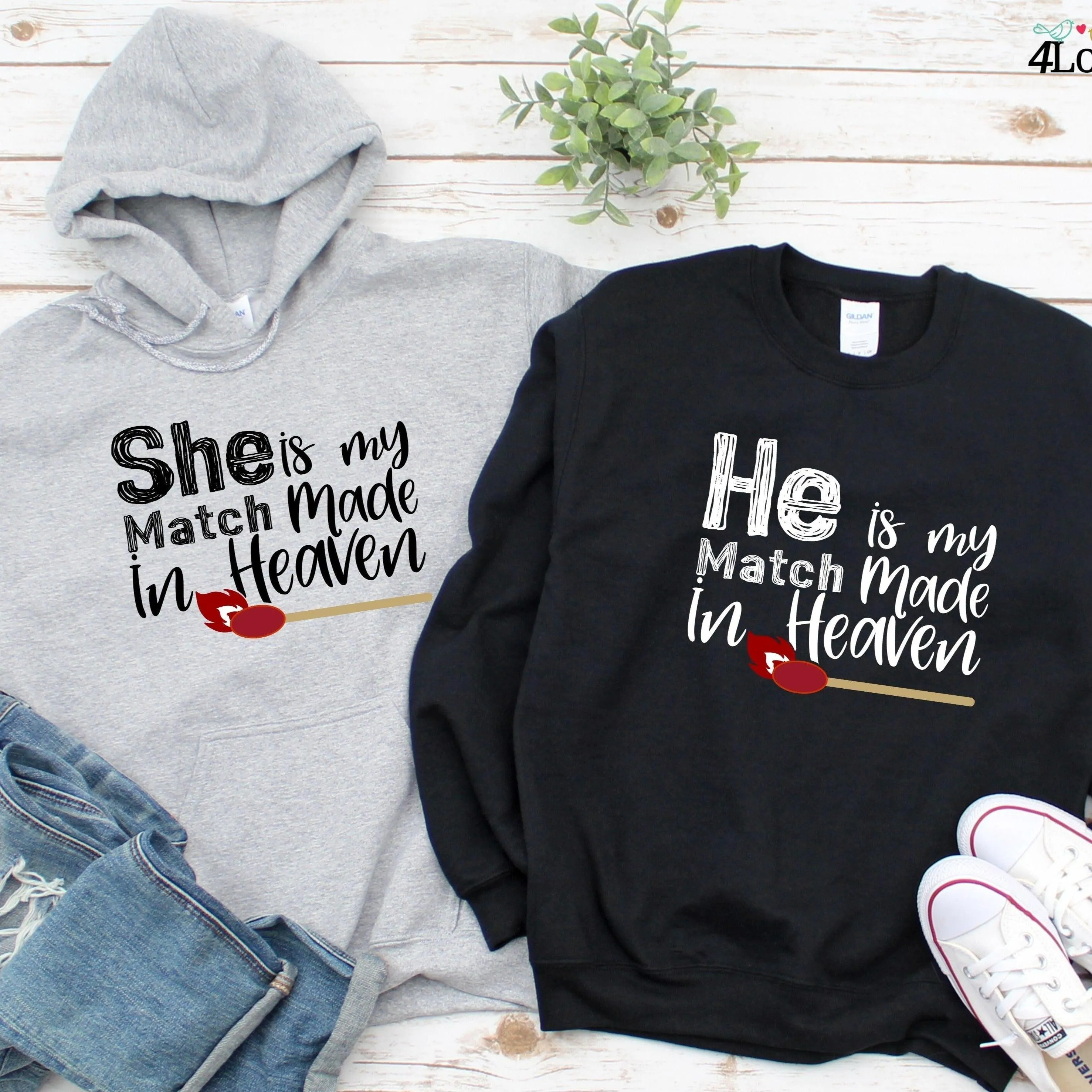 Matching Set for Couple: Match Made In Heaven Anniversary Gift Outfit