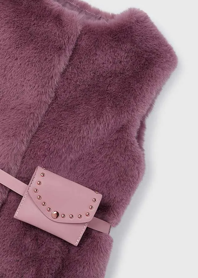 Mayoral Girls Plum Fur Gilet