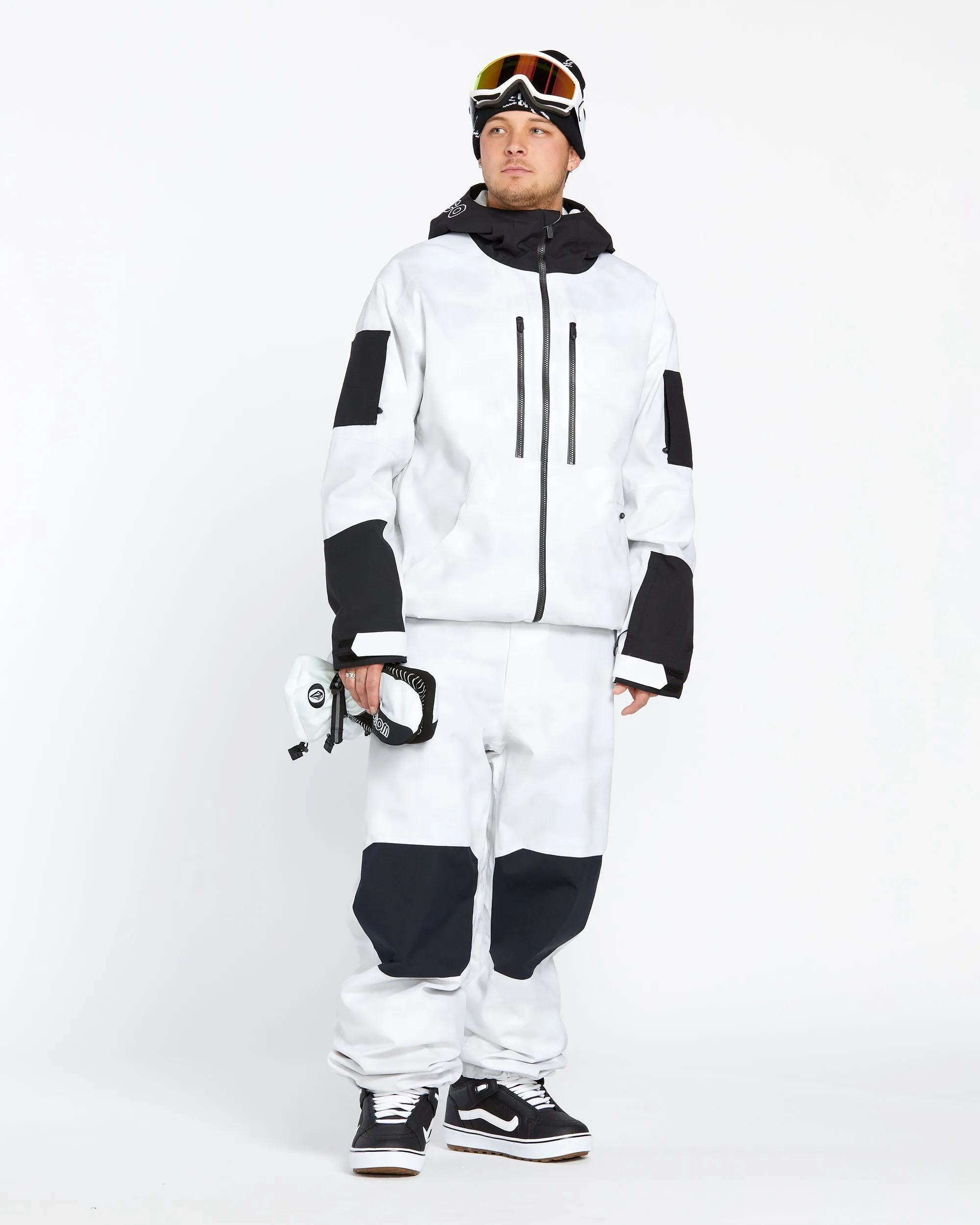 Mens Snow Billow Pants - White Camo