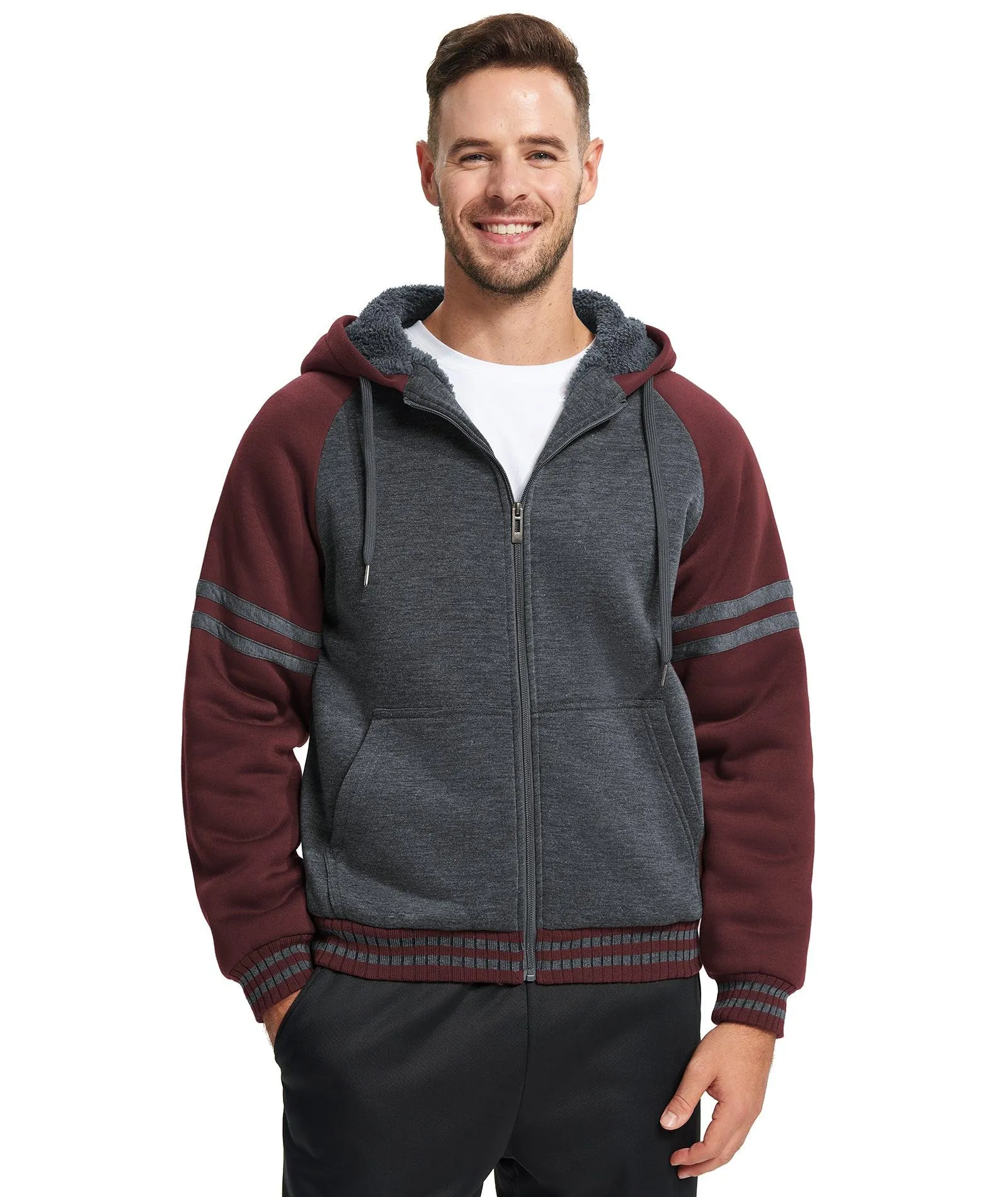 Men's Zipper Outwear Fleece Hoodie-ZPK007192