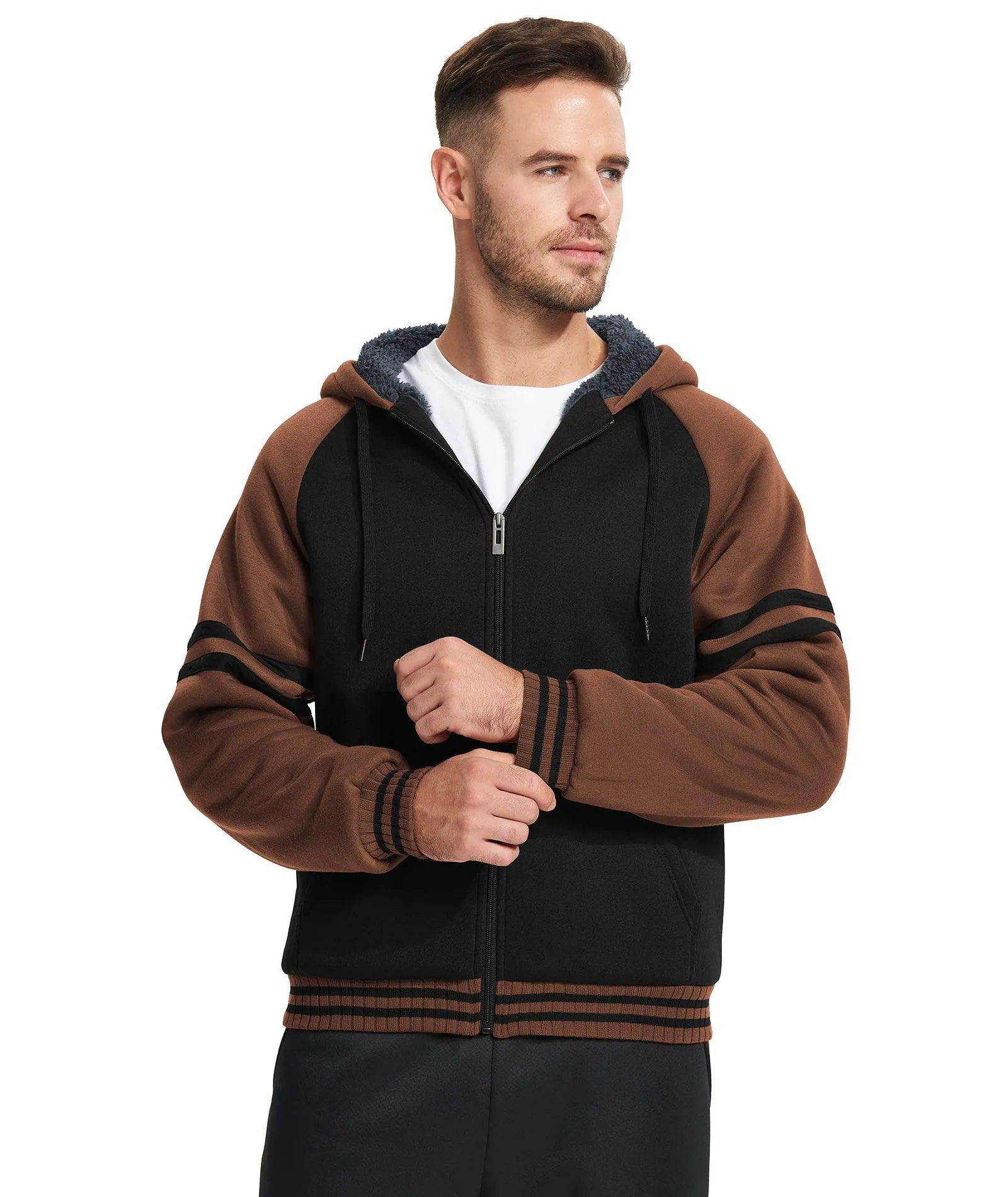 Men's Zipper Outwear Fleece Hoodie-ZPK007192