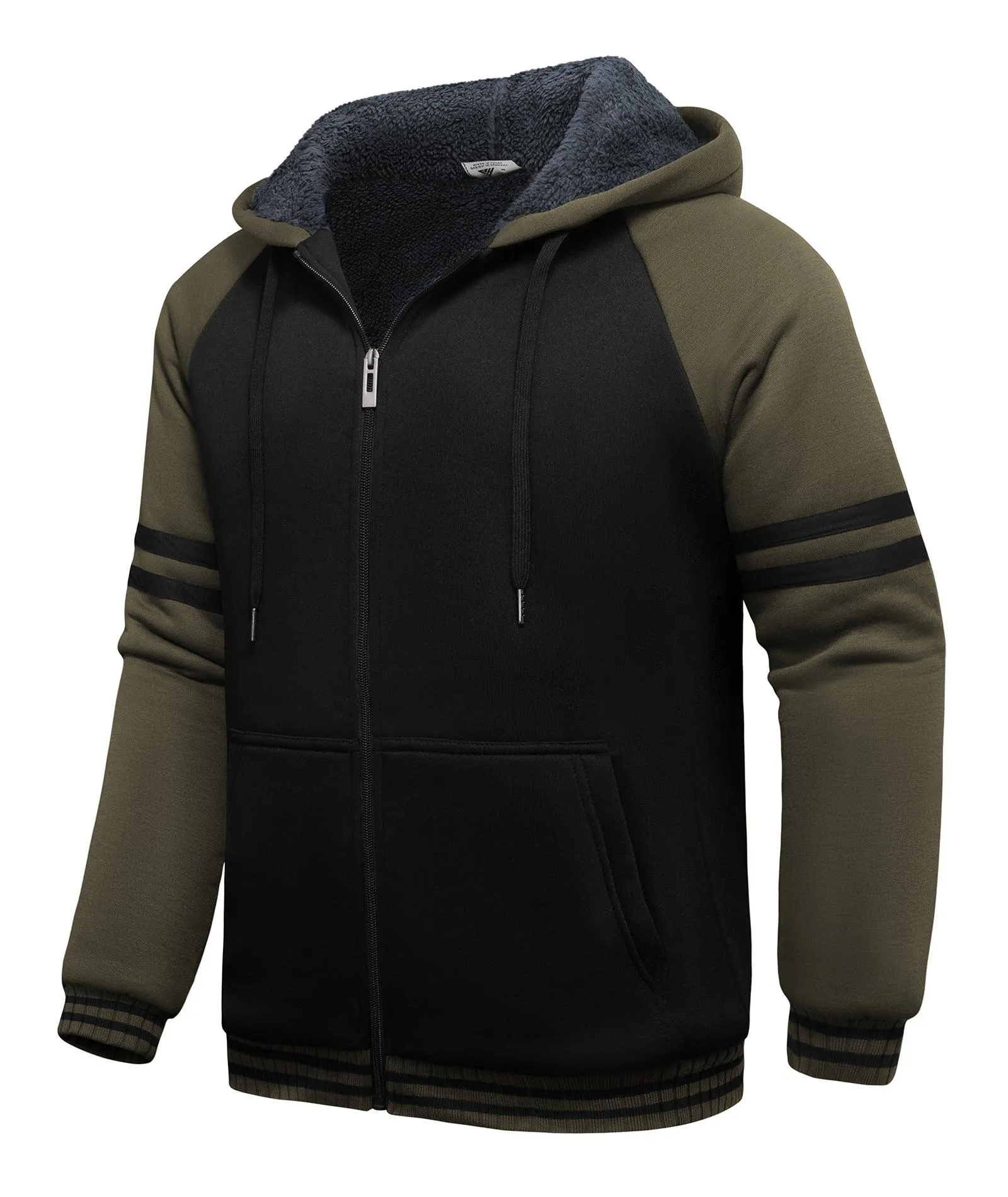 Men's Zipper Outwear Fleece Hoodie-ZPK007192