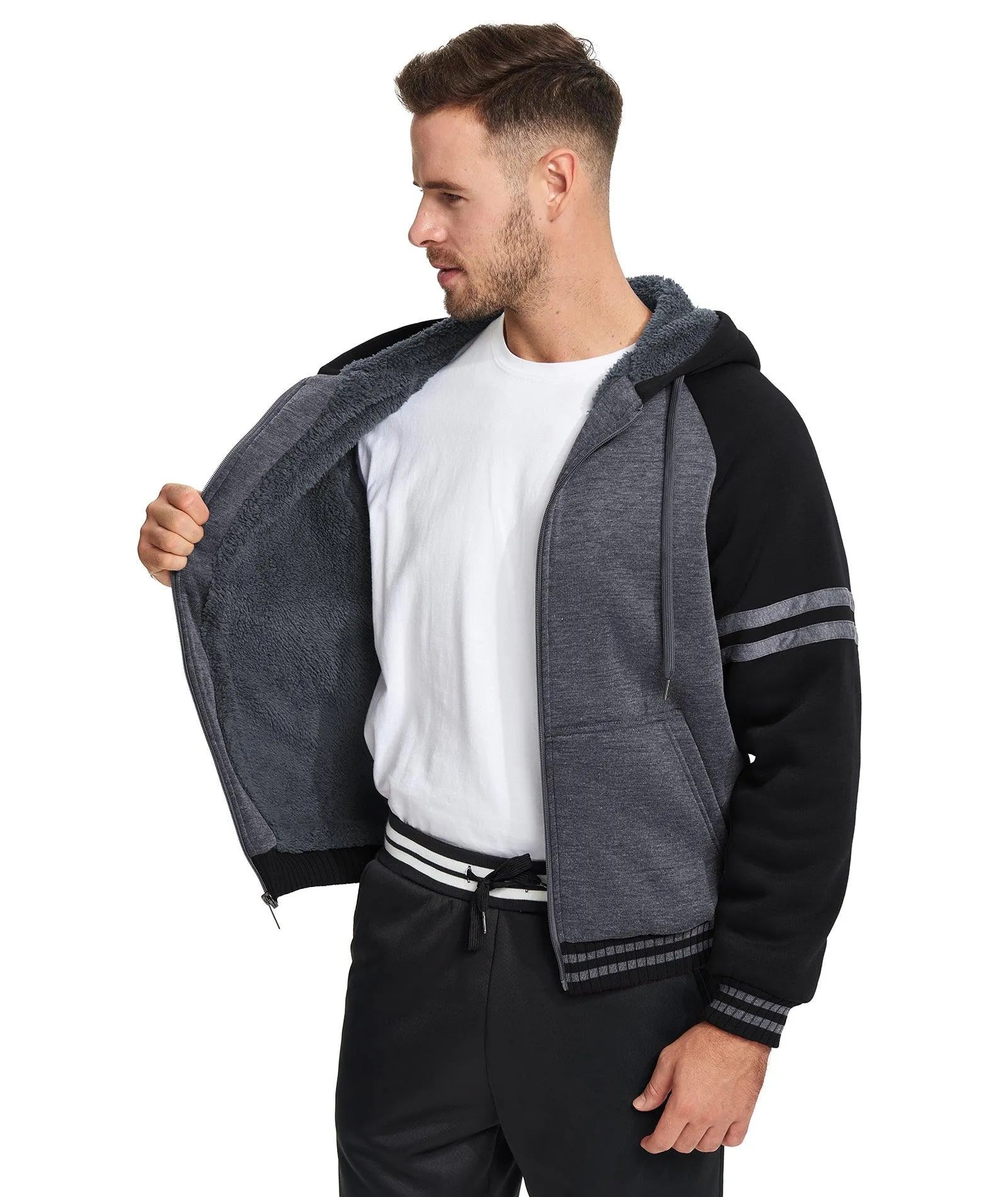 Men's Zipper Outwear Fleece Hoodie-ZPK007192