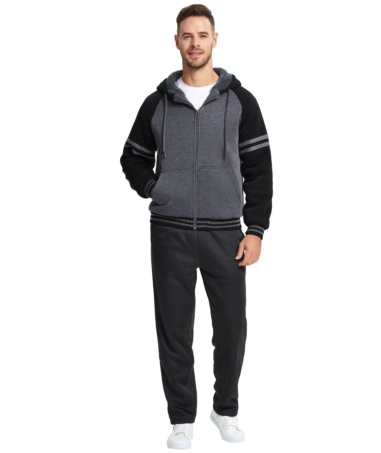 Men's Zipper Outwear Fleece Hoodie-ZPK007192