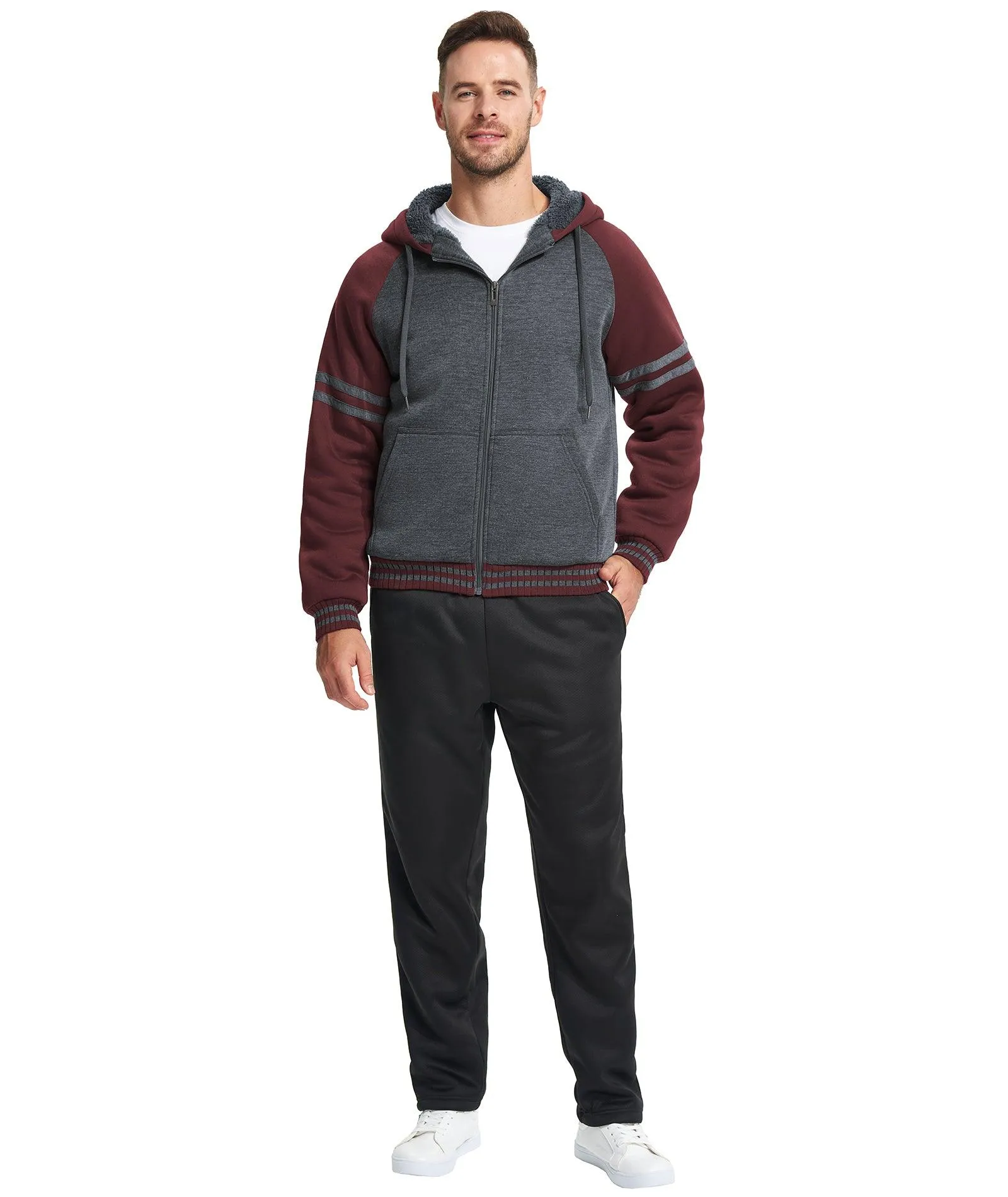 Men's Zipper Outwear Fleece Hoodie-ZPK007192