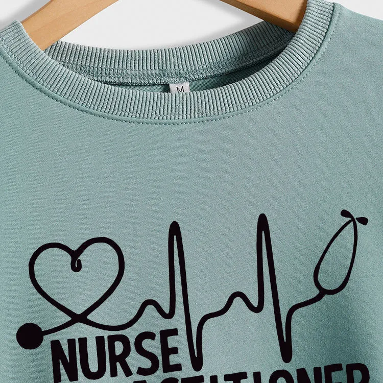 Nurse Practitioner Autumn and Winter Fashion Round Neck Loose Long Sleeve Large Sweater