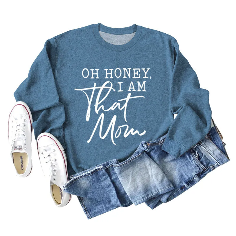 Oh Honey I Am That Letters Loose Round Neck Fashion Long Sleeve Sweater