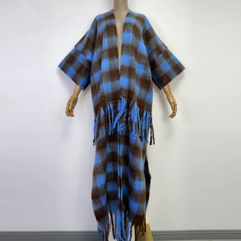 Plaid Prism Wool Kimono