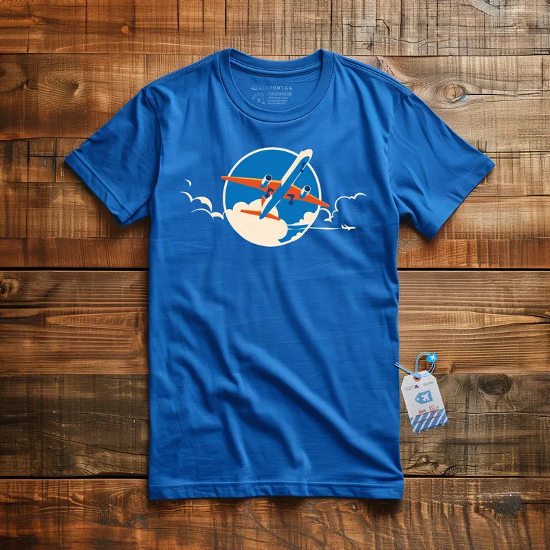 Plane Retro Sky - T-Shirt