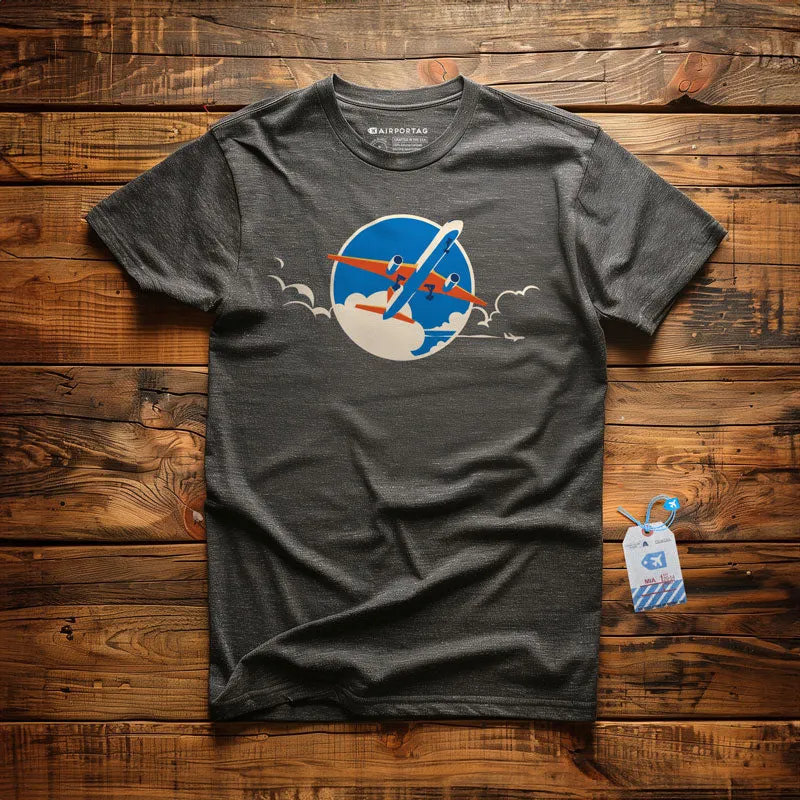 Plane Retro Sky - T-Shirt