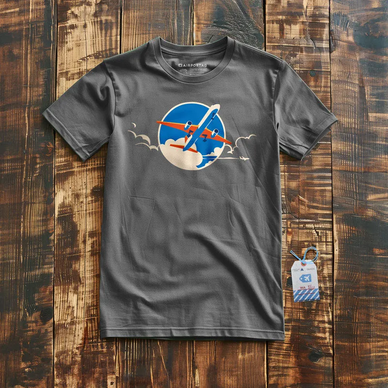 Plane Retro Sky - T-Shirt