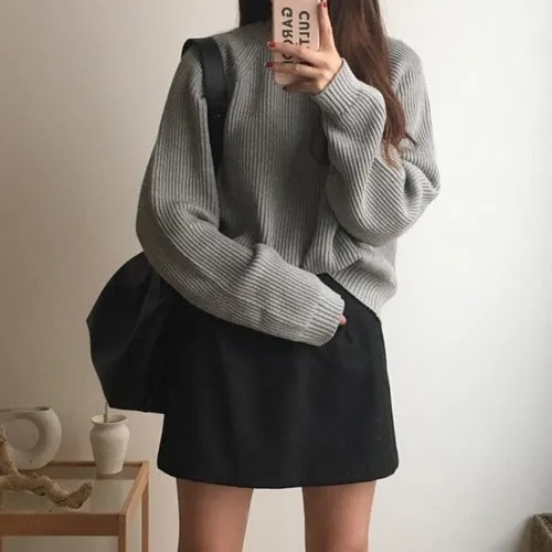 Pullover Jumper Sweater Women O Neck