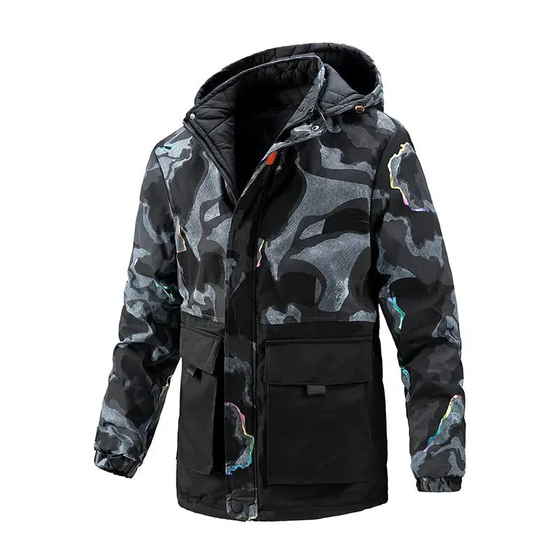 Reversible Long Windbreaker Jacket Custom Logo Winter Coats for Men