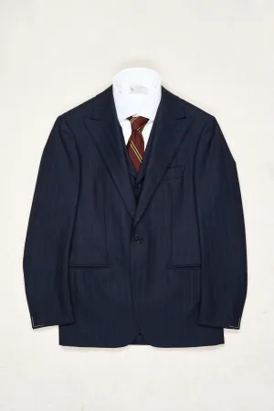 Ring Jacket AMJ04 Navy Wool Pinstripe Sport Coat with Waistcoat