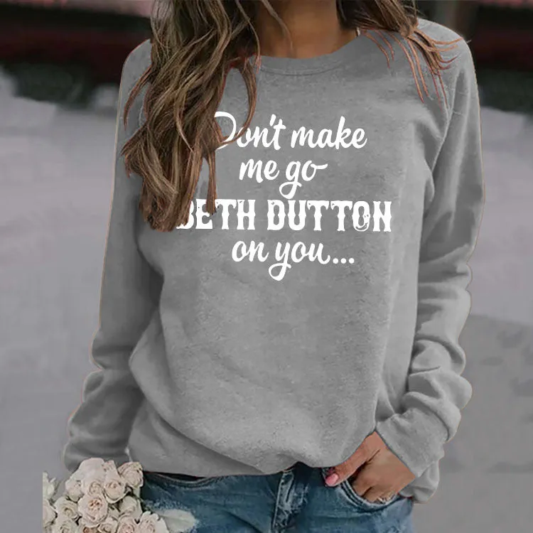 Round Neck Letter Women's Top Long Sleeve Don't Make Loose Sweater