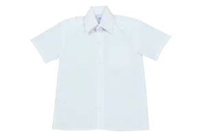 Shortsleeve Raised Collar Shirt - White