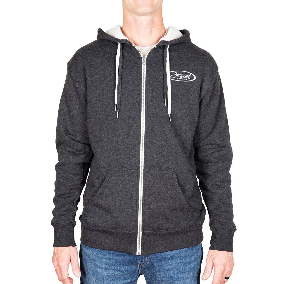 STEWART SURF OVAL SHERPA HOODY CHARCOAL