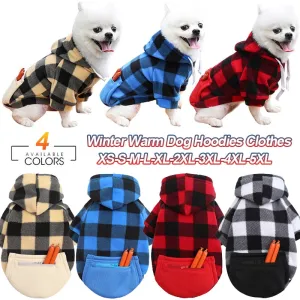 Winter Warm Pet Dog Clothes Soft Wool Dog Hoodies Outfit For Small Dogs