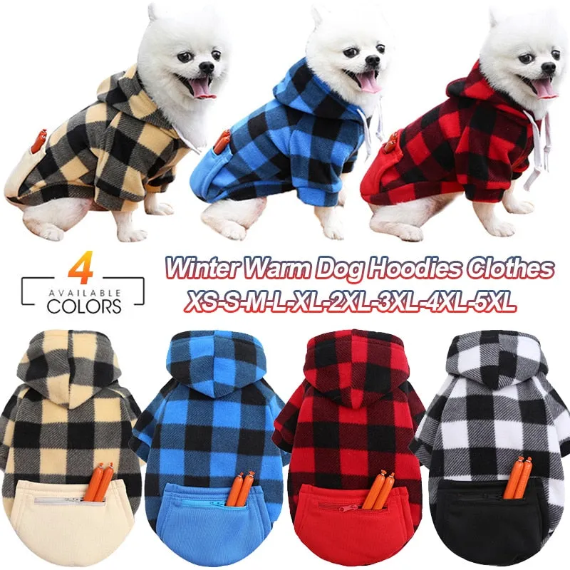 Winter Warm Pet Dog Clothes Soft Wool Dog Hoodies Outfit For Small Dogs